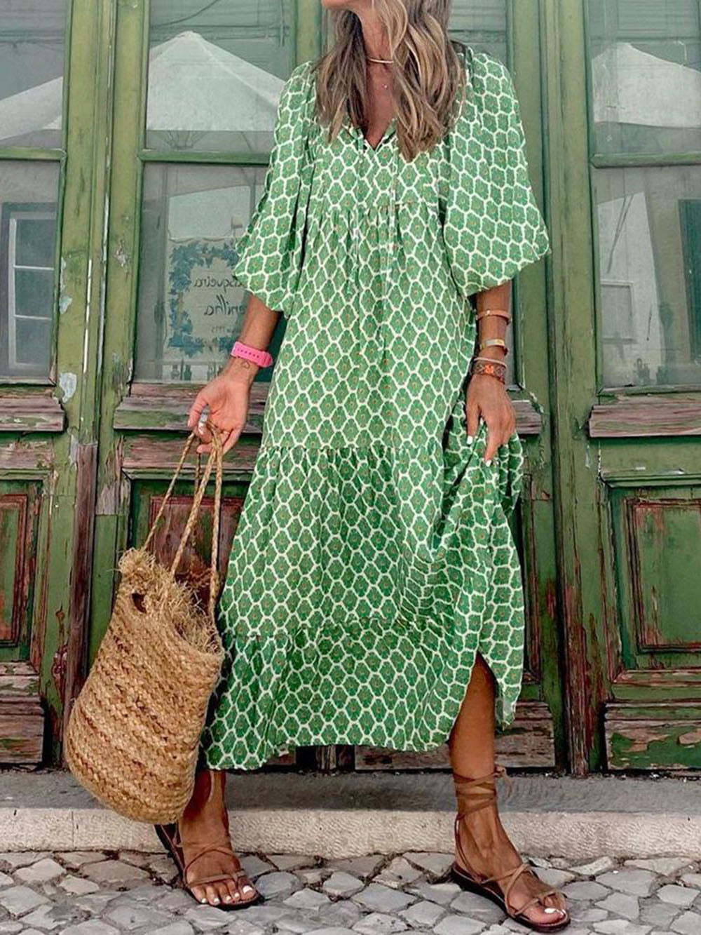Vestido largo estampado