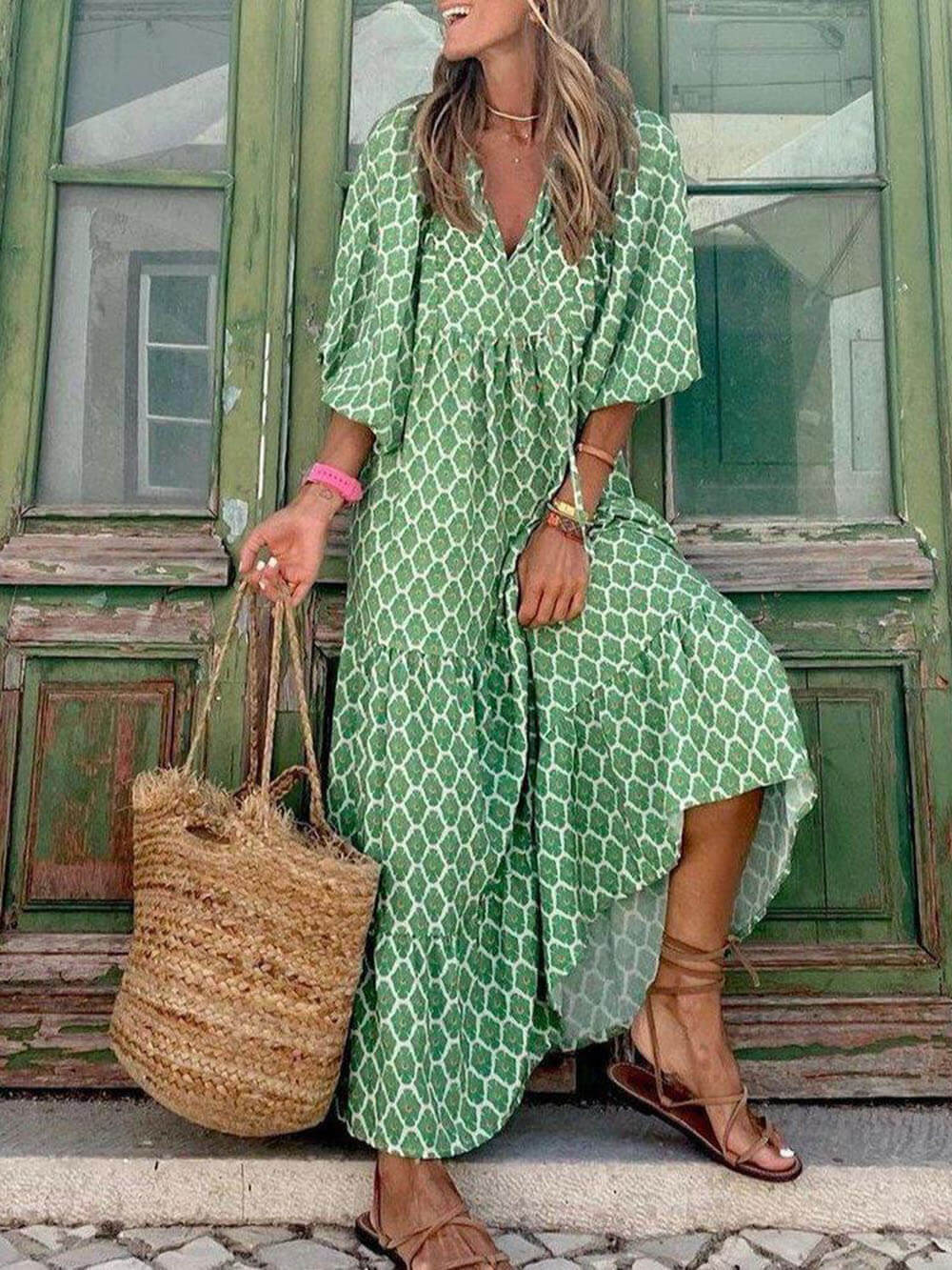 Vestido largo estampado