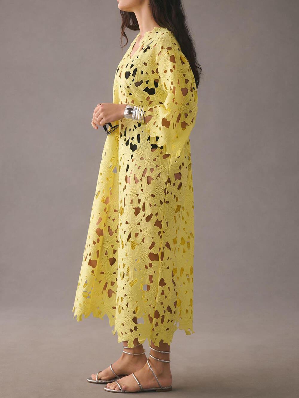 Vestido midi de encaje Cover