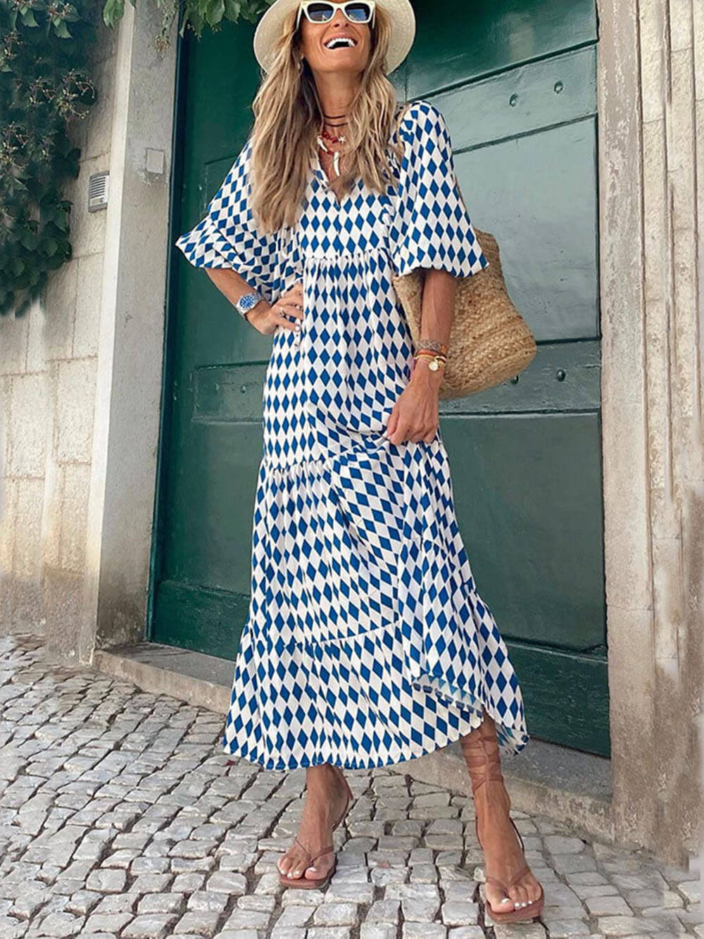 Vestido largo estampado
