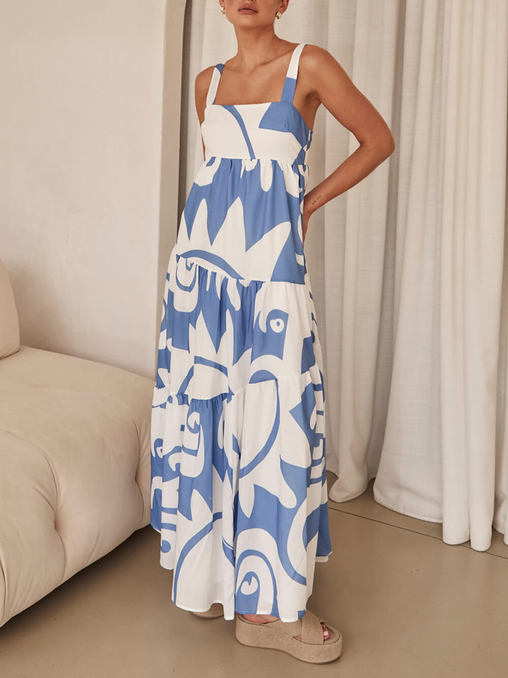 Vestido largo estampado Enchanting Geometric