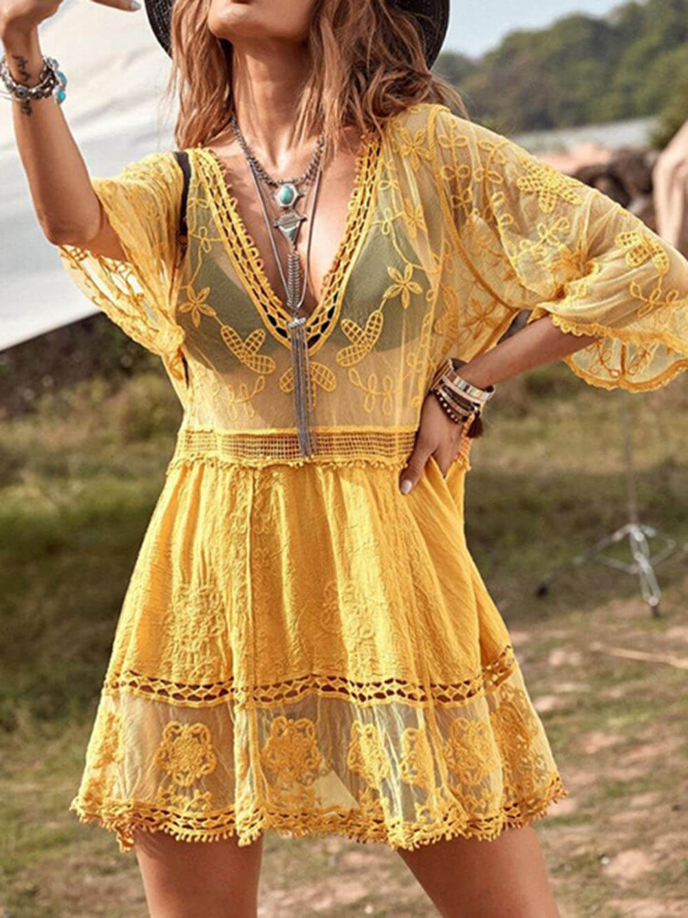 Vestido de encaje Loose