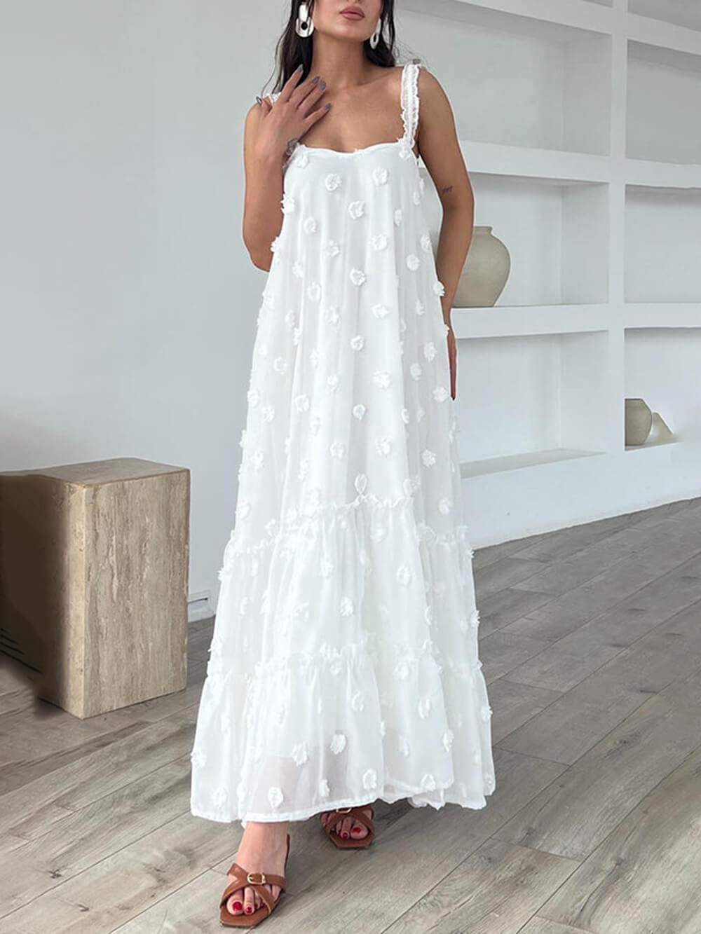 Vestido largo de corte evasé