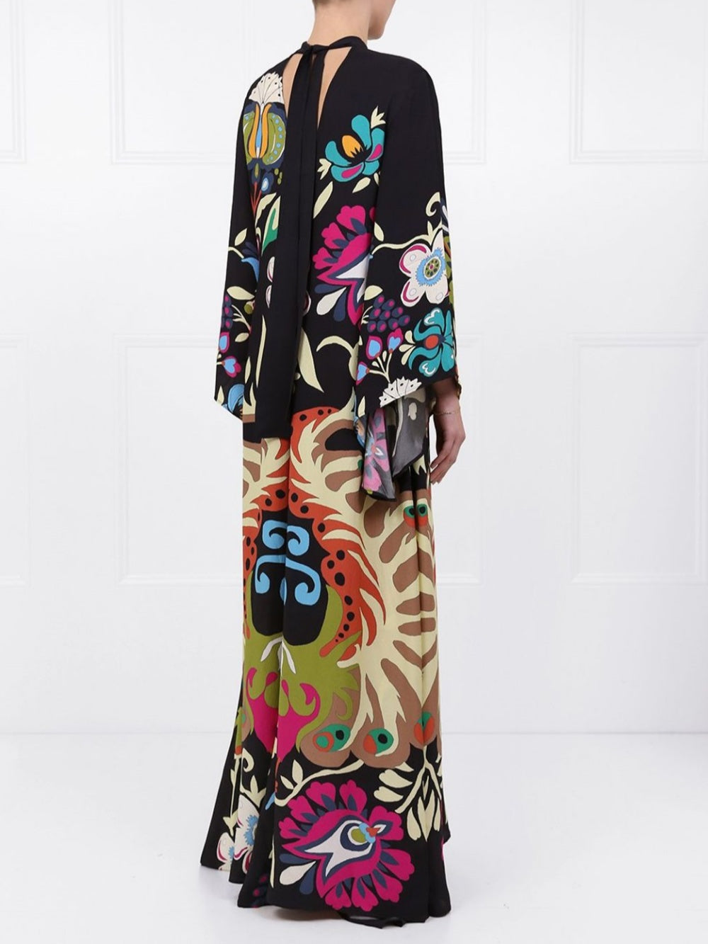 Vestido largo estampado Peacock