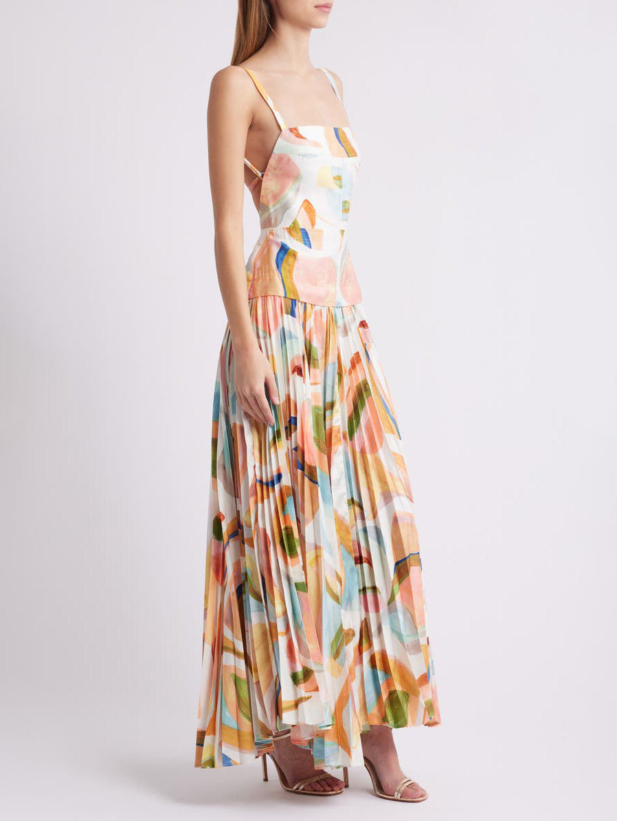 Vestido largo plisado Unique