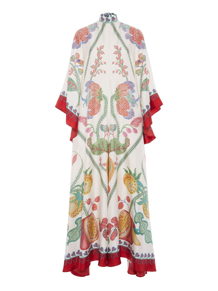 Vestido largo estampado Hand-placed Ebony