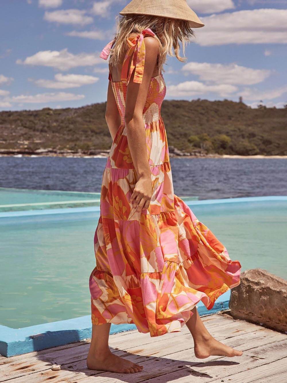 Vestido plisado sin mangas