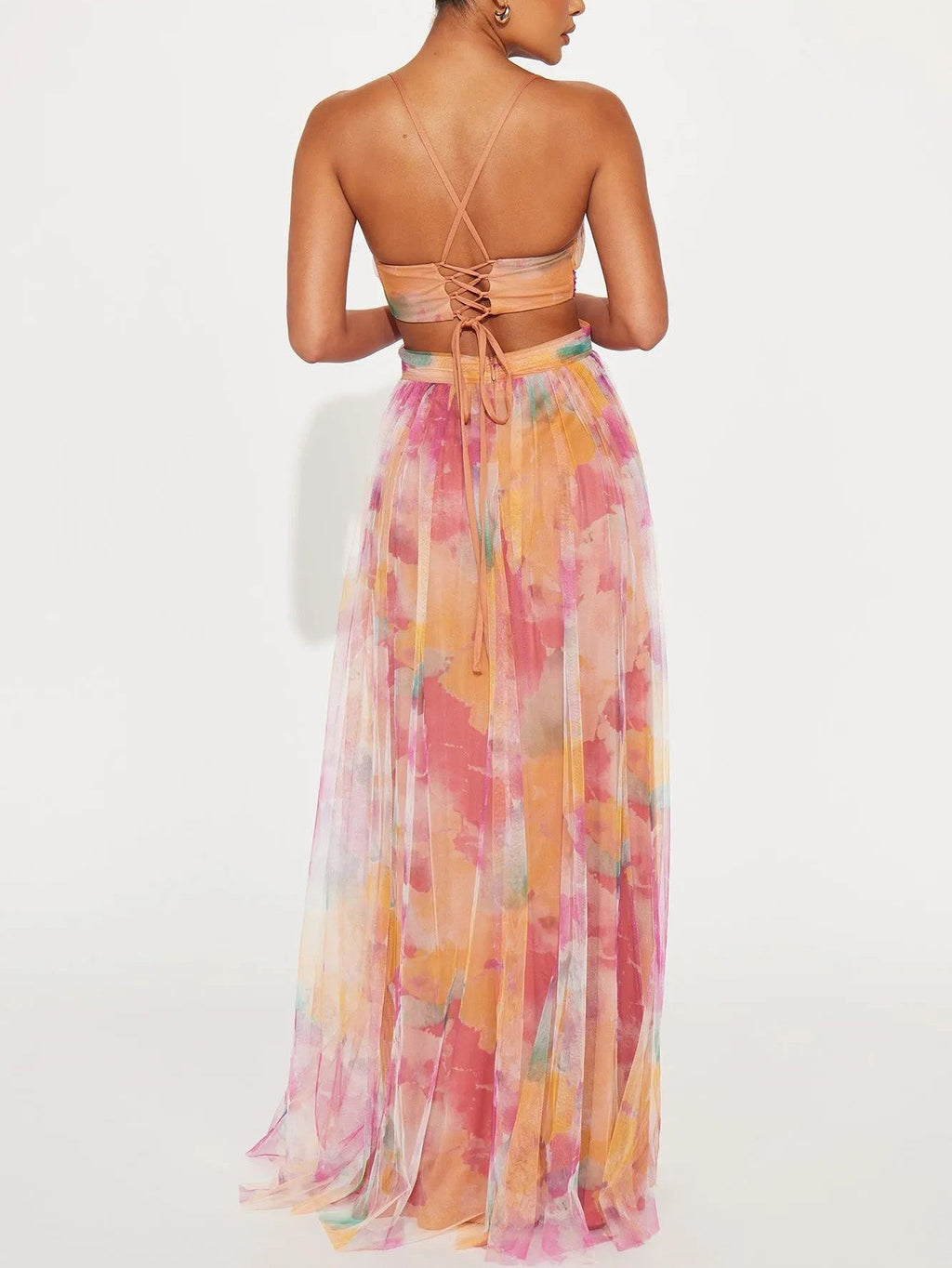 Jersey de cuello en V estampado de flores con escote en V