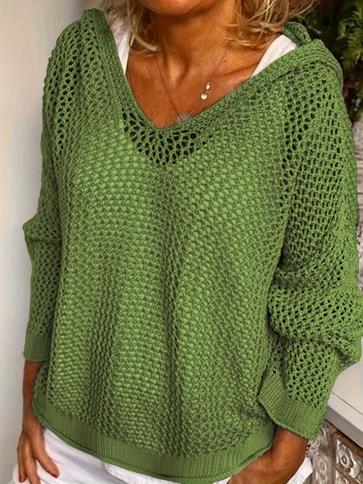 Jersey de punto con capucha Lana