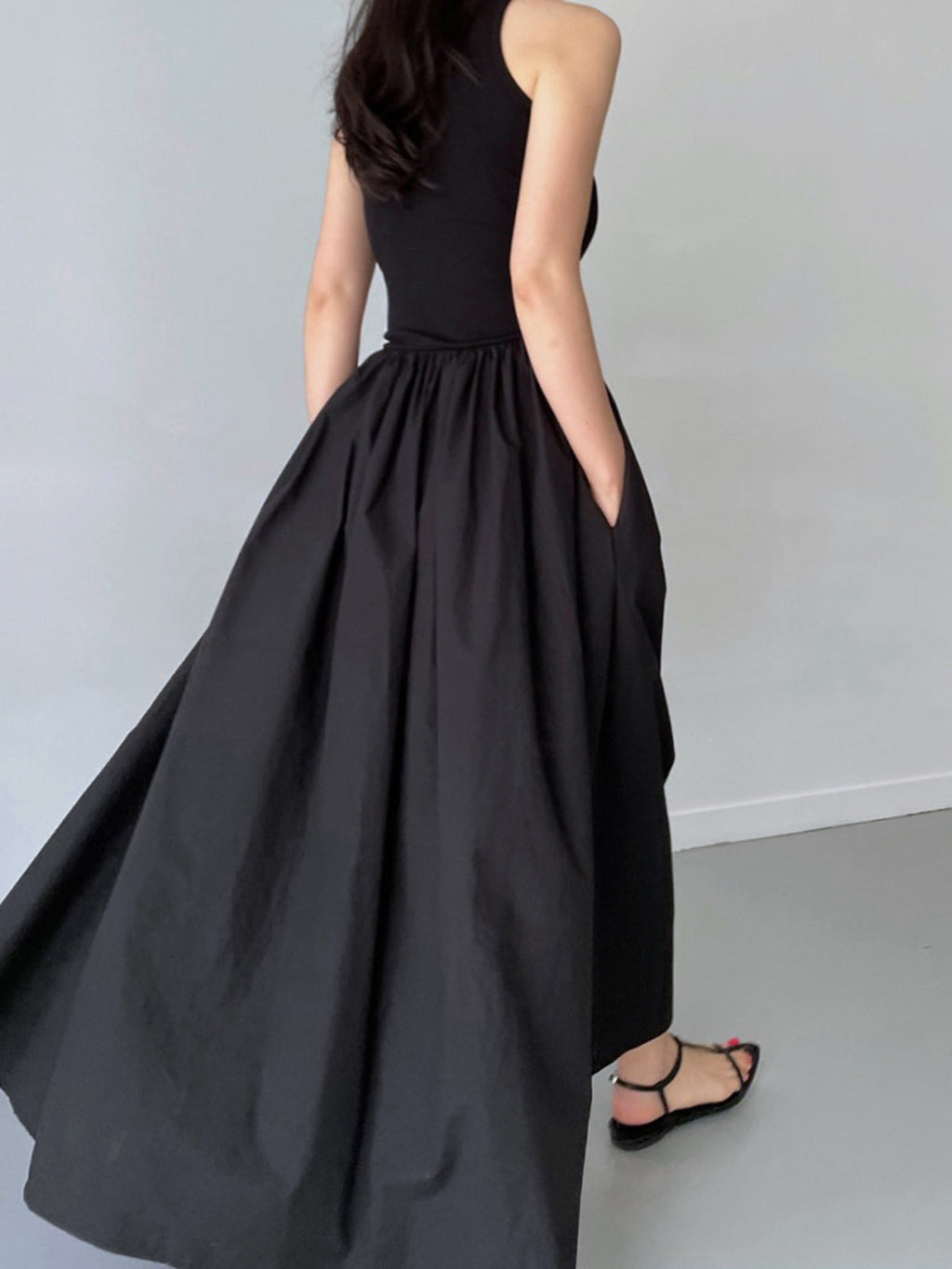 Vestido con cuello redondo Leisure