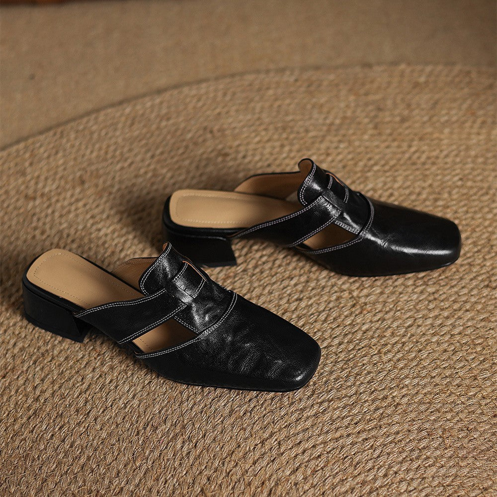 Mules de piel Lawson Square-toe