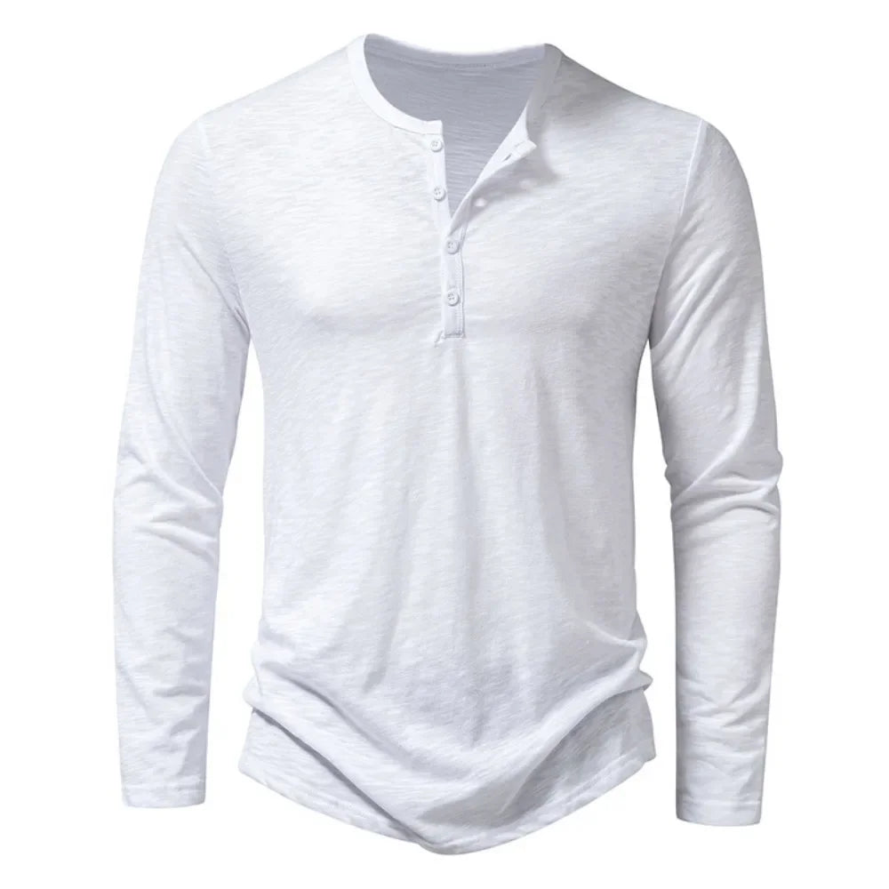 Camiseta henley de algodón Hayden