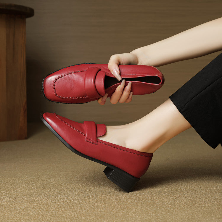 Mocasines de piel Elsie Square-toe