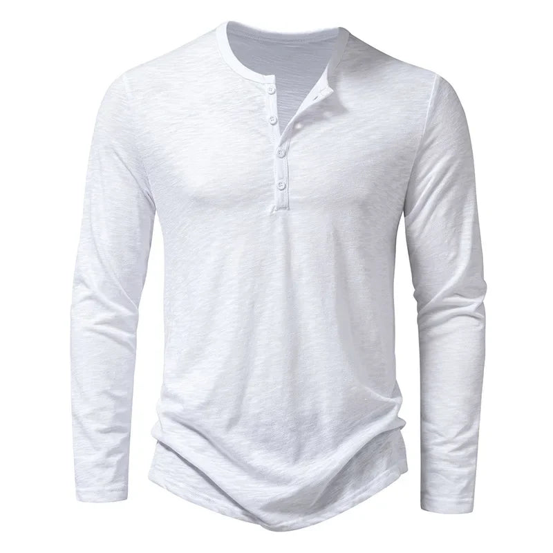 Camiseta henley de algodón Hayden