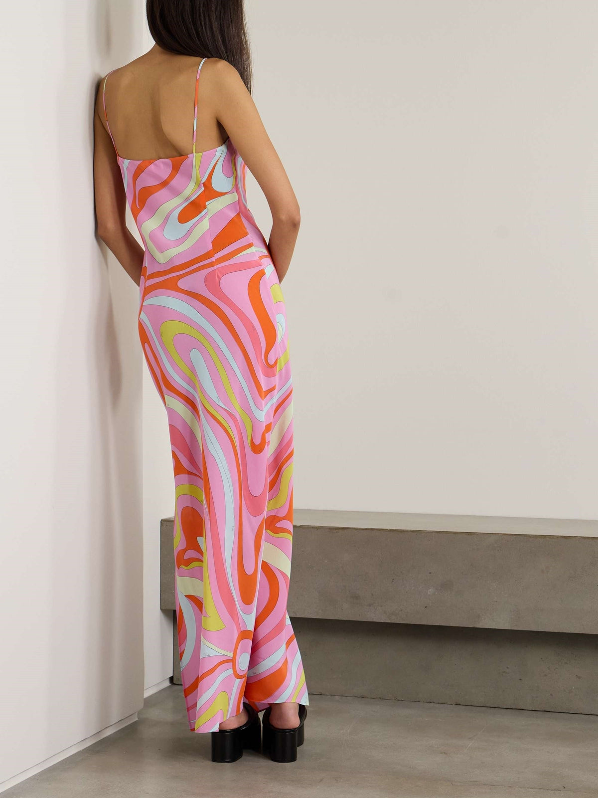 Vestido largo estampado Signature